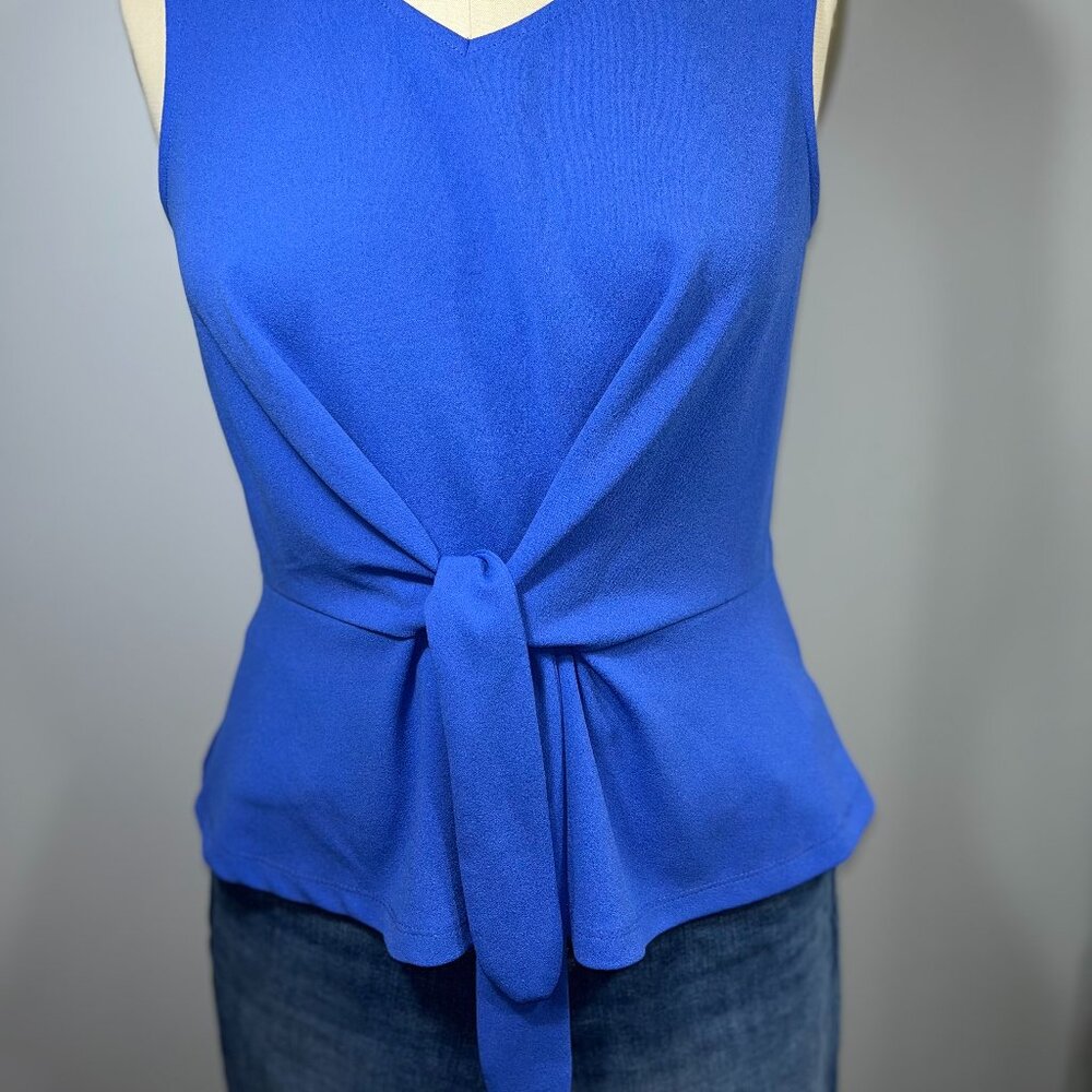 Talbots Tie Front tank with peplum Periwinkle Blue - Petite L